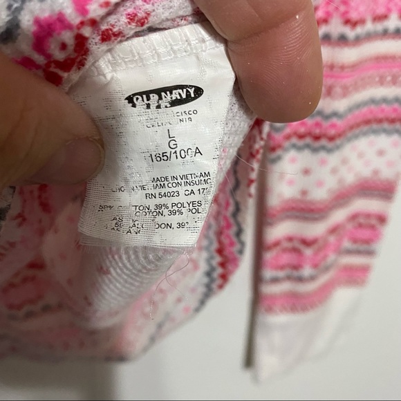 Old Navy Pink Fair Isle Snowflake Thermal Shirt - Picture 6 of 6